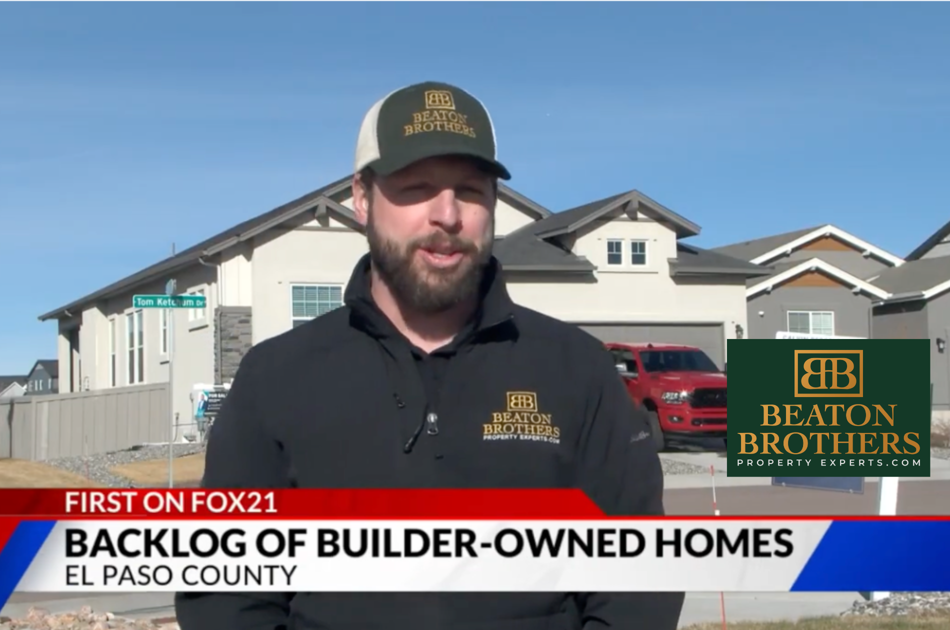 Charles Beaton of Beaton Brothers Property Experts featured on FOX21 discussing builder-owned homes and rising inventory in El Paso County Colorado Springs housing market 2026