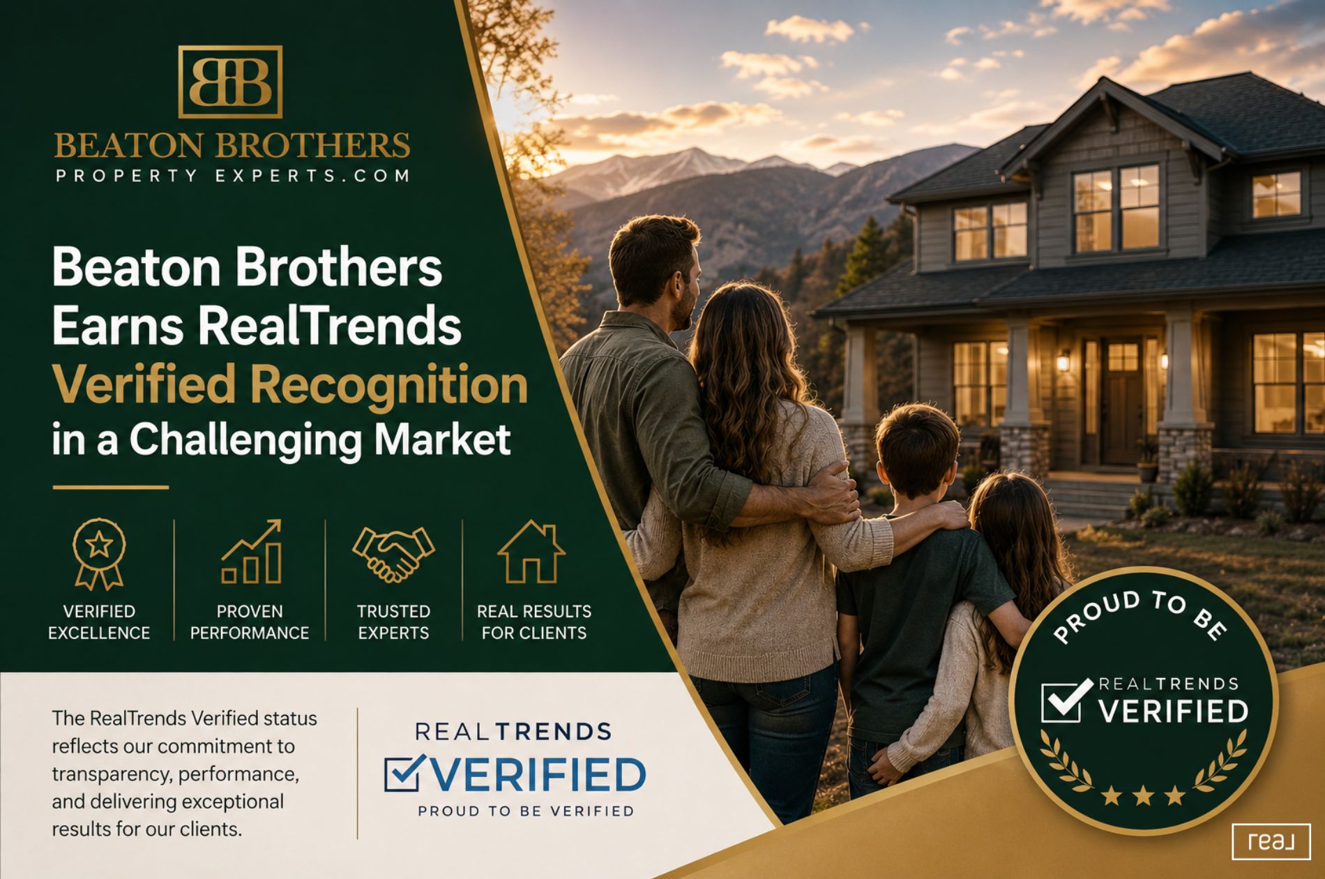 Beaton Brothers Property Experts RealTrends Verified recognition for Colorado Springs real estate sales performance